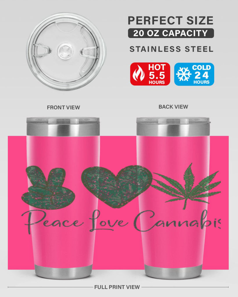 Peace Love Cannabis Sublimation 217#- marijuana- Tumbler