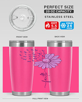 Purple Daisy Faith AlzheimerS Awareness 209#- alzheimers- Tumbler