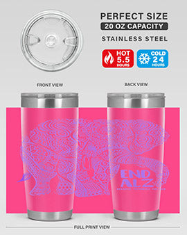 Purple Elephant Alzheimer Awareness 210#- alzheimers- Tumbler