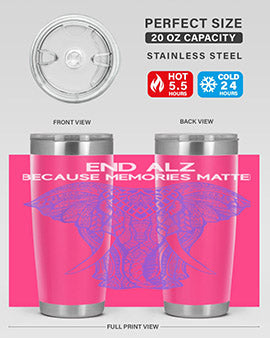 Purple Elephant Alzheimer Awareness 211#- alzheimers- Tumbler