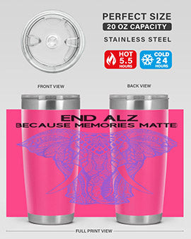 Purple Elephant Alzheimer Awareness 212#- alzheimers- Tumbler