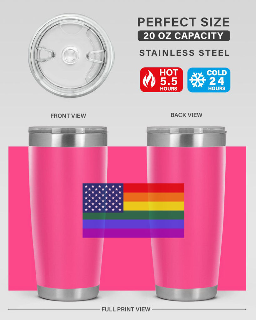 Rainbow american flag 11#- lgbt- Tumbler