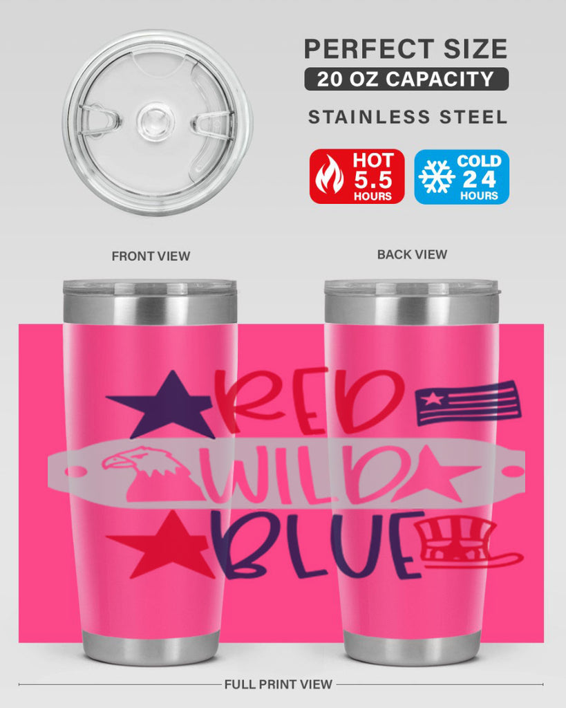 Red Wild Blue Style 171#- Fourt Of July- Tumbler