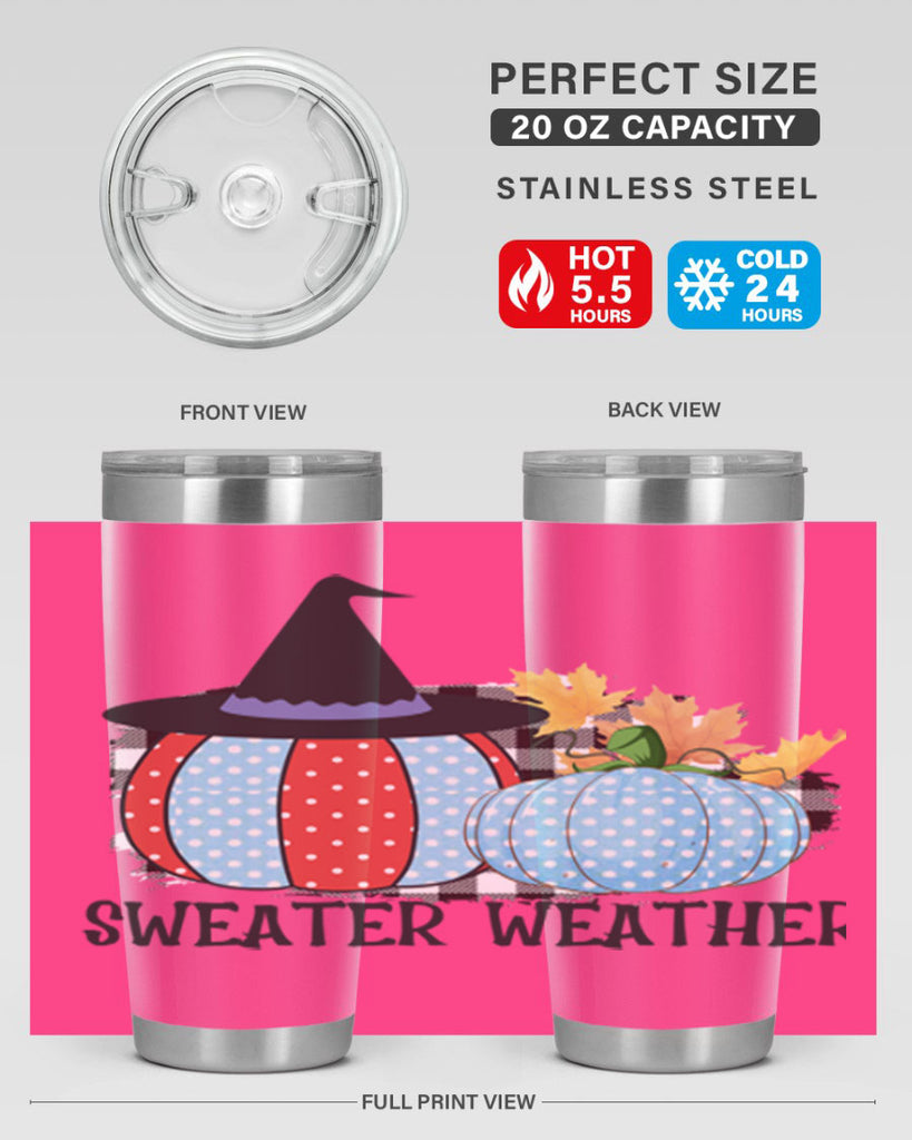 Sweater Weather Pumpkin Gnome 586#- fall- Tumbler