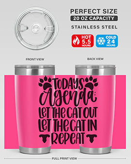 Todays Agenda Let Style 107#- cat- Tumbler