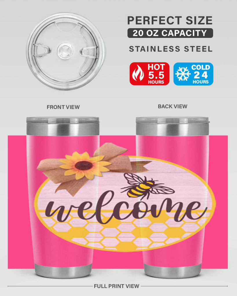 Welcome Bee and hive Mockup566#- spring- Tumbler