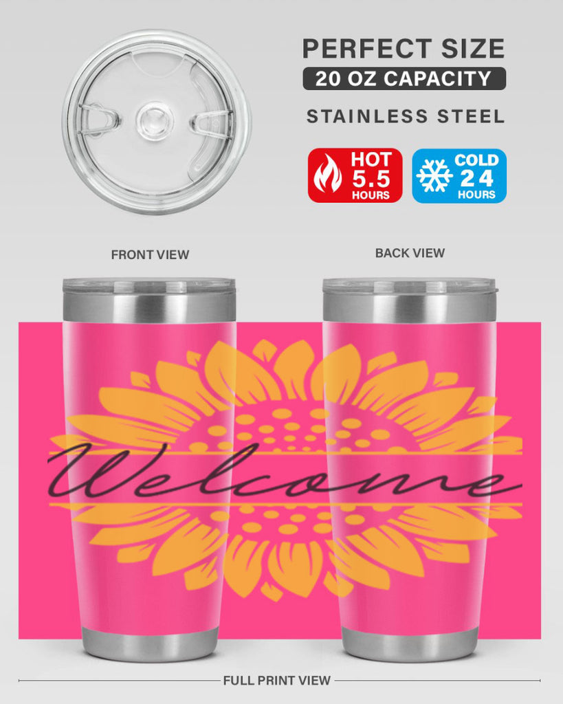 Welcome Sunflower585#- spring- Tumbler