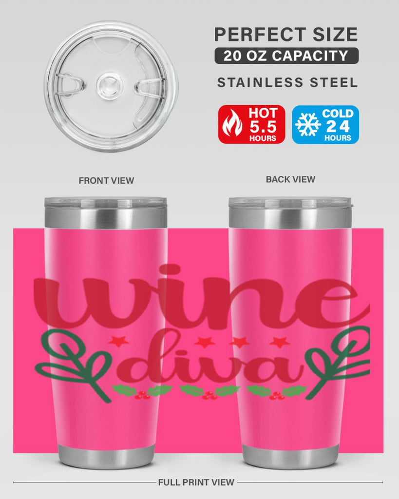 Wine Diva 482#- winter- Tumbler