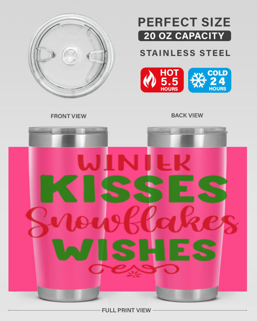 Winter Kisses Snowflakes Wishes 523#- winter- Tumbler