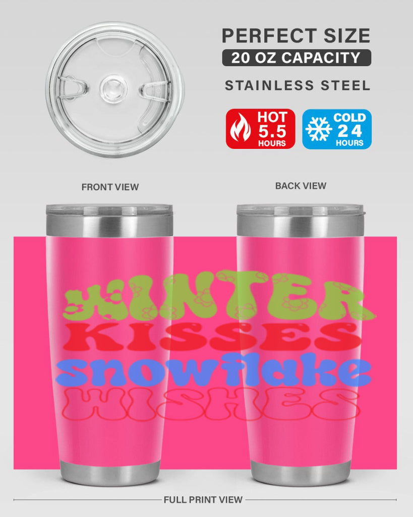 Winter kisses snowflake wishes 520#- winter- Tumbler