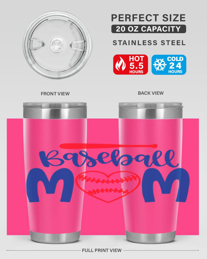 baseball mom 278#- mom- Tumbler