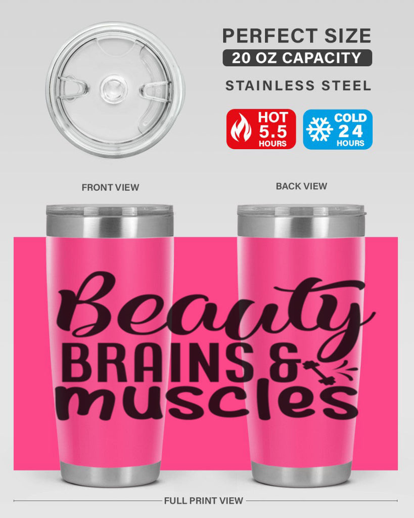 beauty brains muscles 51#- gym- Tumbler