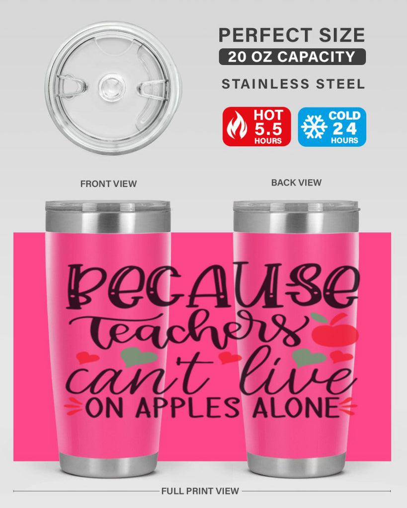 because teachers cant live on apples alone Style 192#- teacher- tumbler