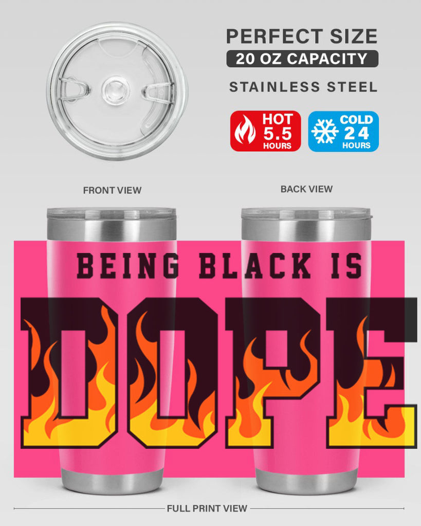 being black is dope flames 256#- black words phrases- Cotton Tank