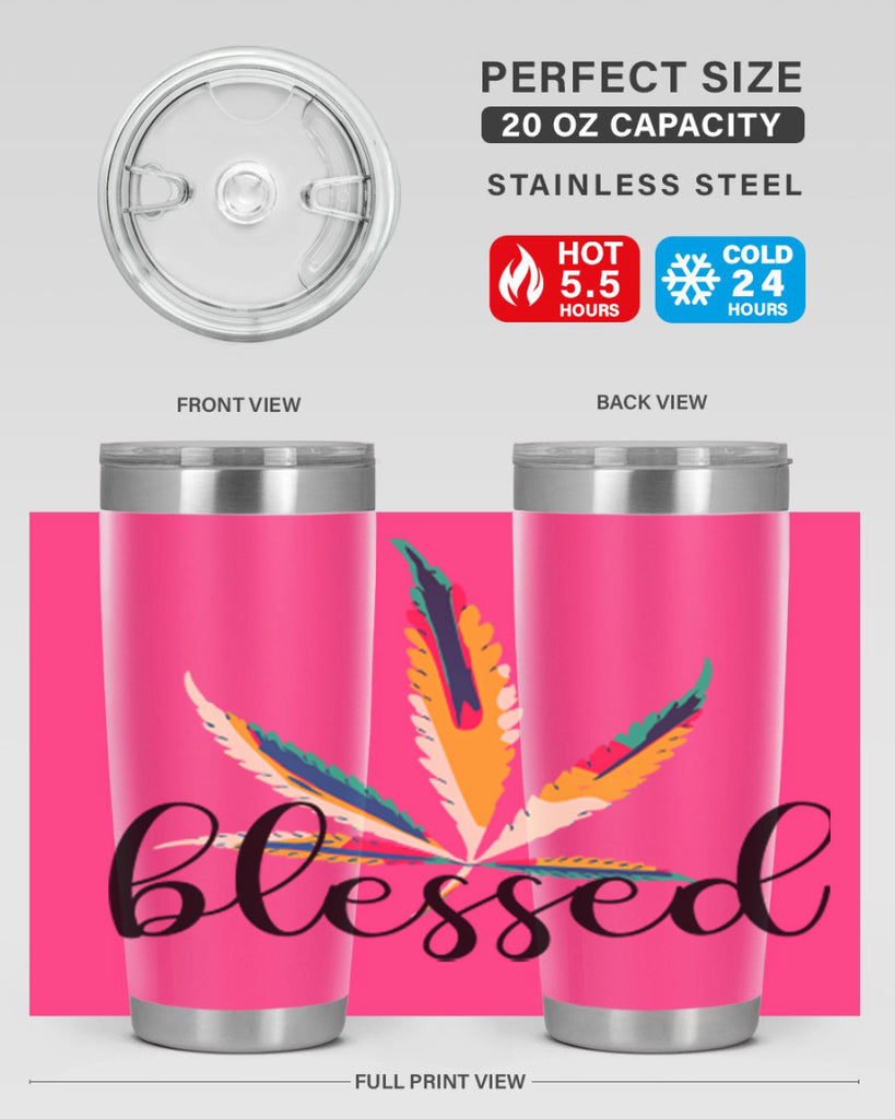 blessed colorful 19#- marijuana- Tumbler