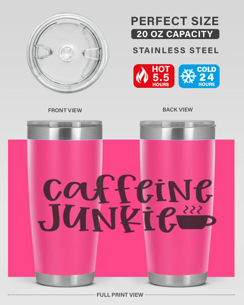 caffeine junkie 412#- mom- Tumbler