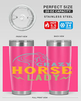 crazy horse lady Style 10#- horse- Tumbler