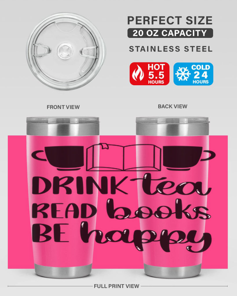 drink tea read books be happy 42#- reading- Tumbler