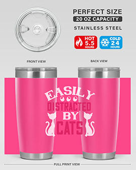 easily distracted by cats Style 46#- cat- Tumbler