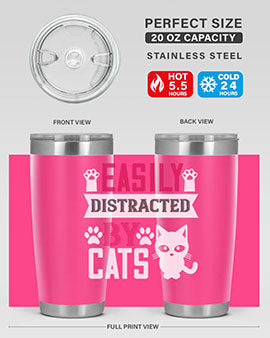 easily distracted by cats Style 47#- cat- Tumbler
