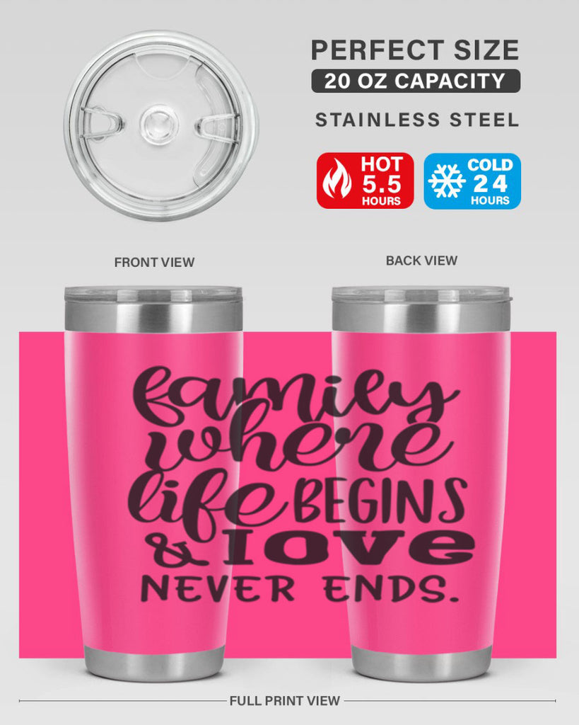 family where life begins love never ends 34#- family- Tumbler