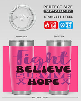 fight believe survive hope 141#- alzheimers- Tumbler