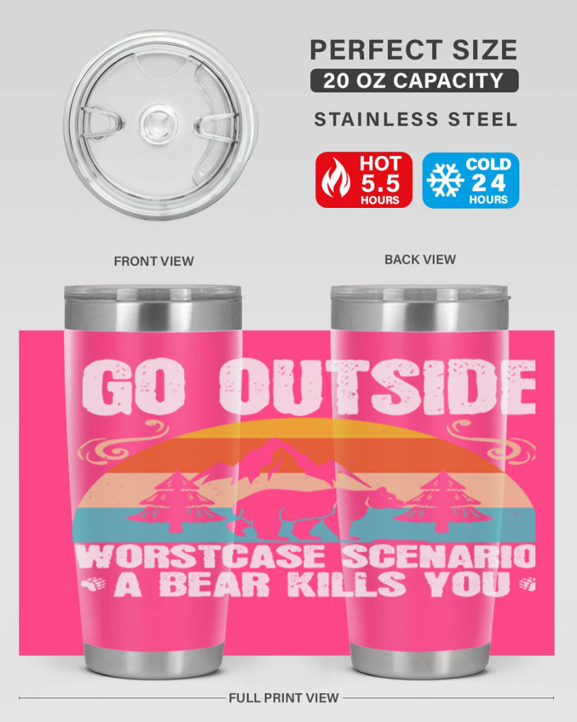 go outside worst case scenario a bear kills you  54#- Bears- Tumbler