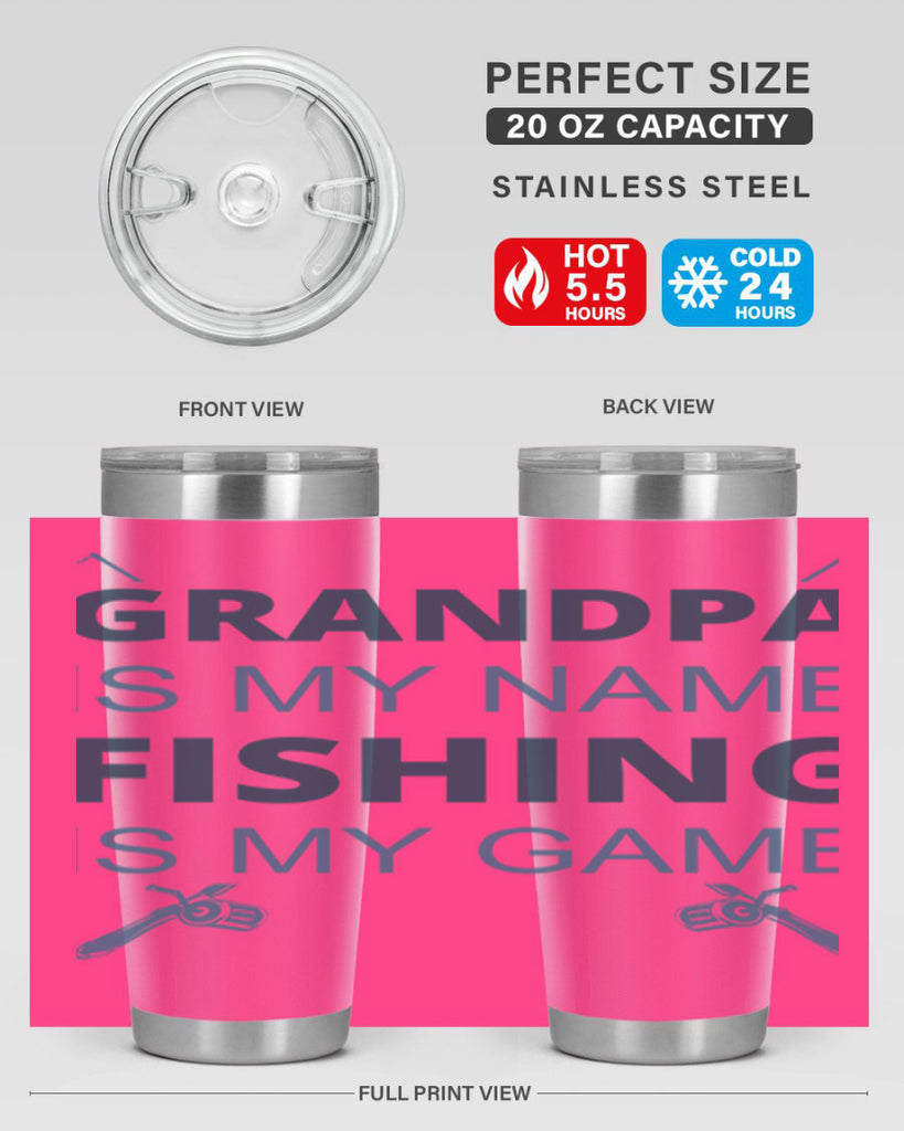 grandpa is my name 124#- fishing- Tumbler