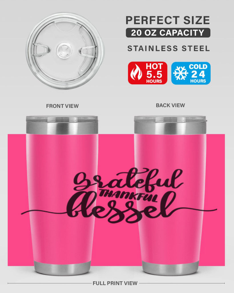 grateful thankful blessed 56#- thanksgiving- Tumbler