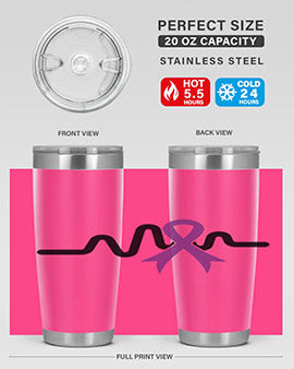 heartbeat with alzheimers cancer 155#- alzheimers- Tumbler