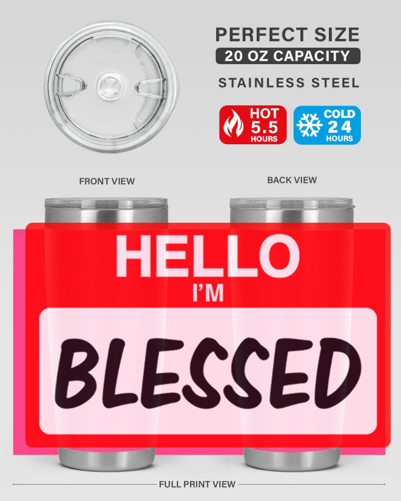 hello im blessed 133#- black words phrases- Cotton Tank