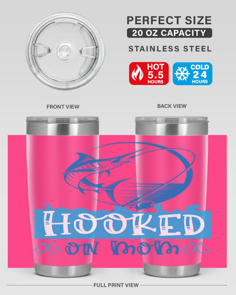 hooked on mom 217#- fishing- Tumbler