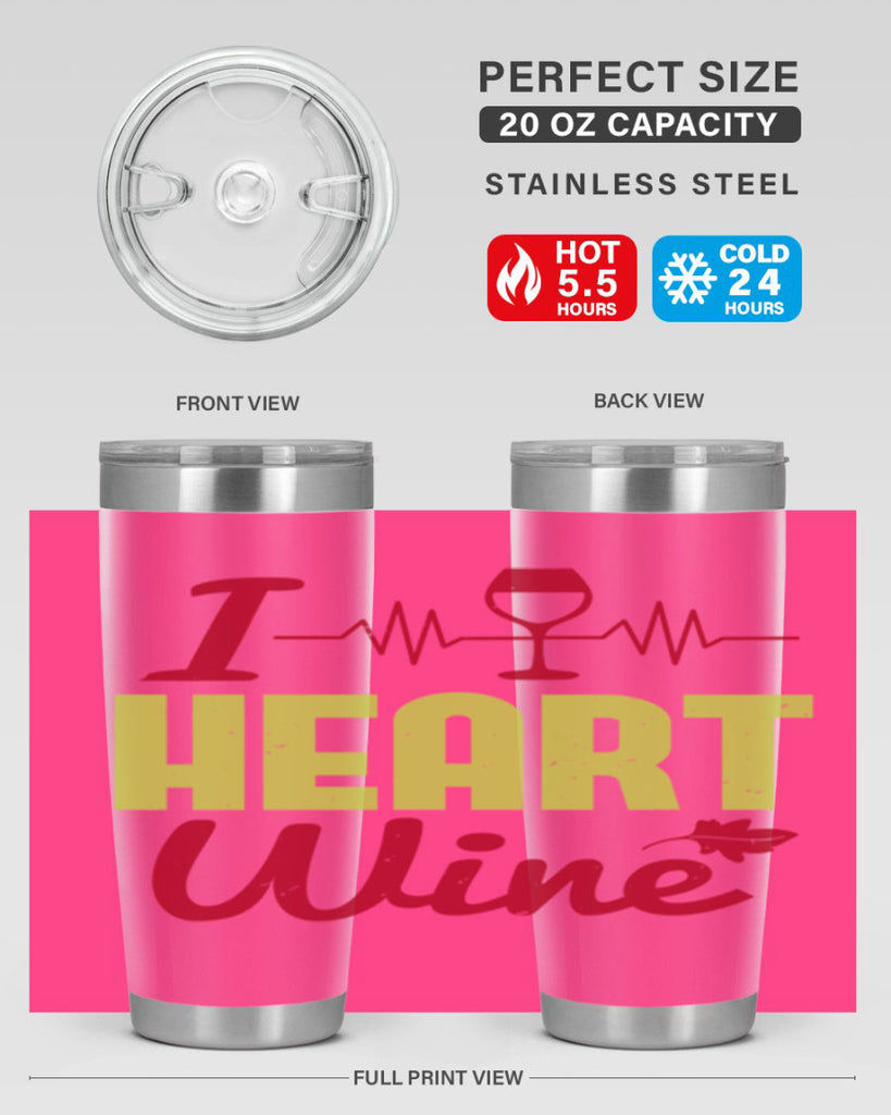 i heart wine 211#- wine- Tumbler