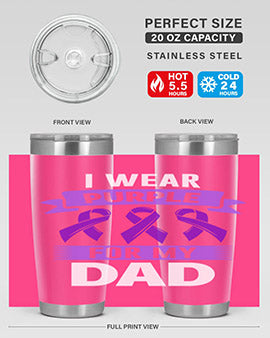 i wear purple for dad 169#- alzheimers- Tumbler