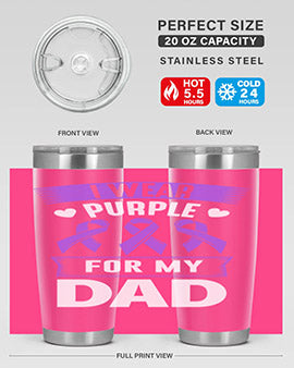 i wear purple for dad 170#- alzheimers- Tumbler