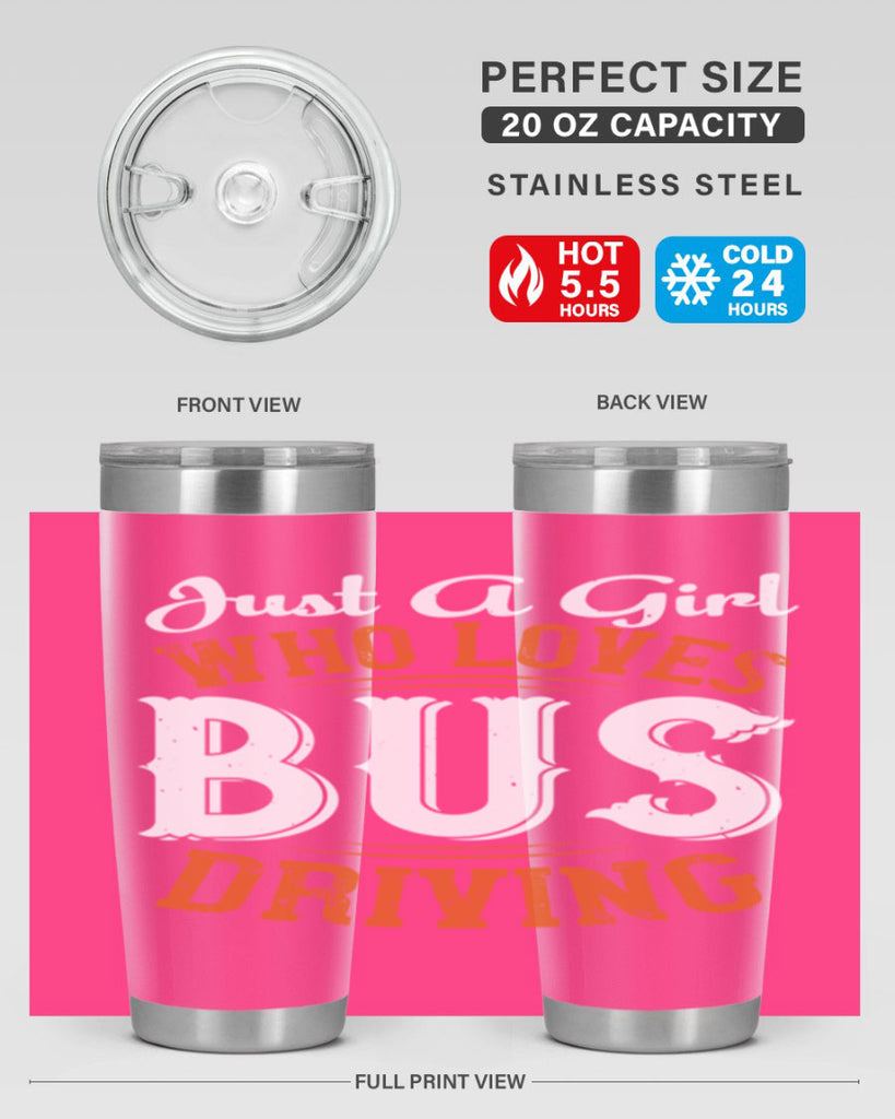 just a girl who loves bus driving Style 23#- bus driver- tumbler