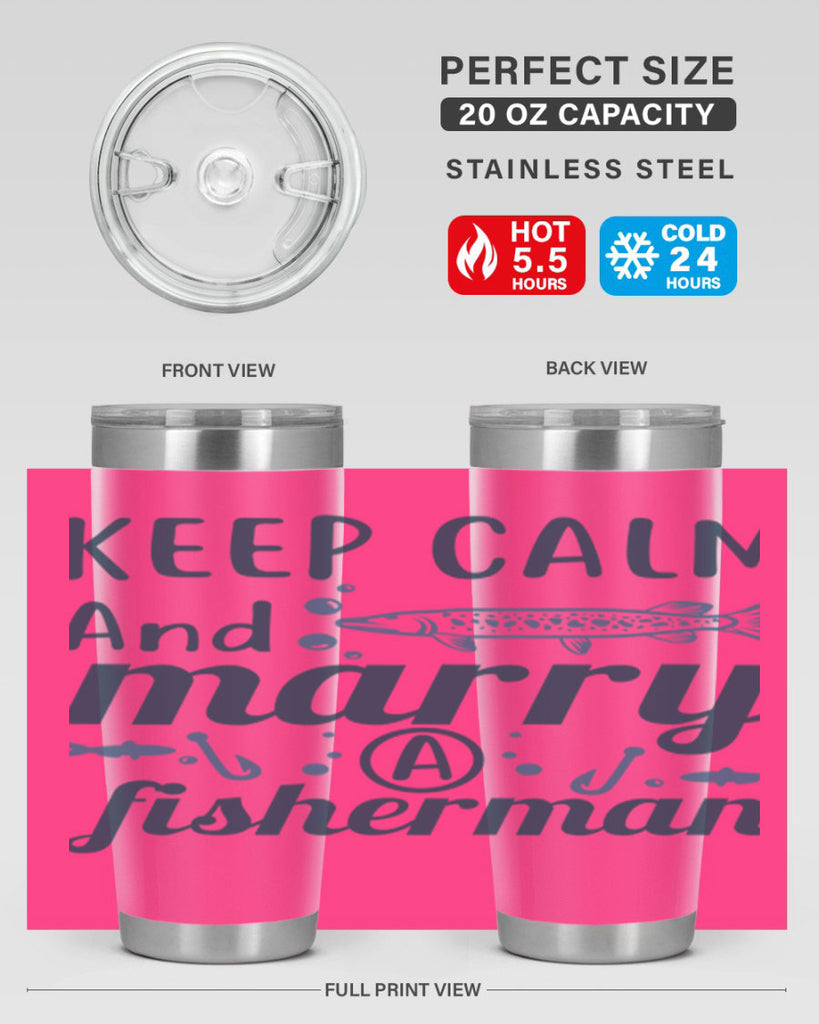 keep calm and merry 66#- fishing- Tumbler