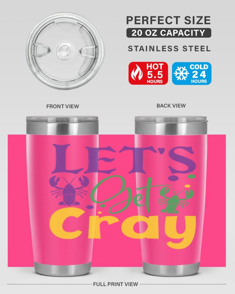 lets get cray 81#- mardi gras- Tumbler