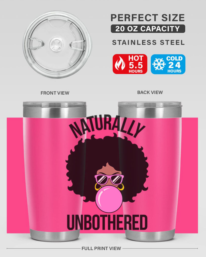 naturally unbothered afro woman 64#- black words phrases- Cotton Tank