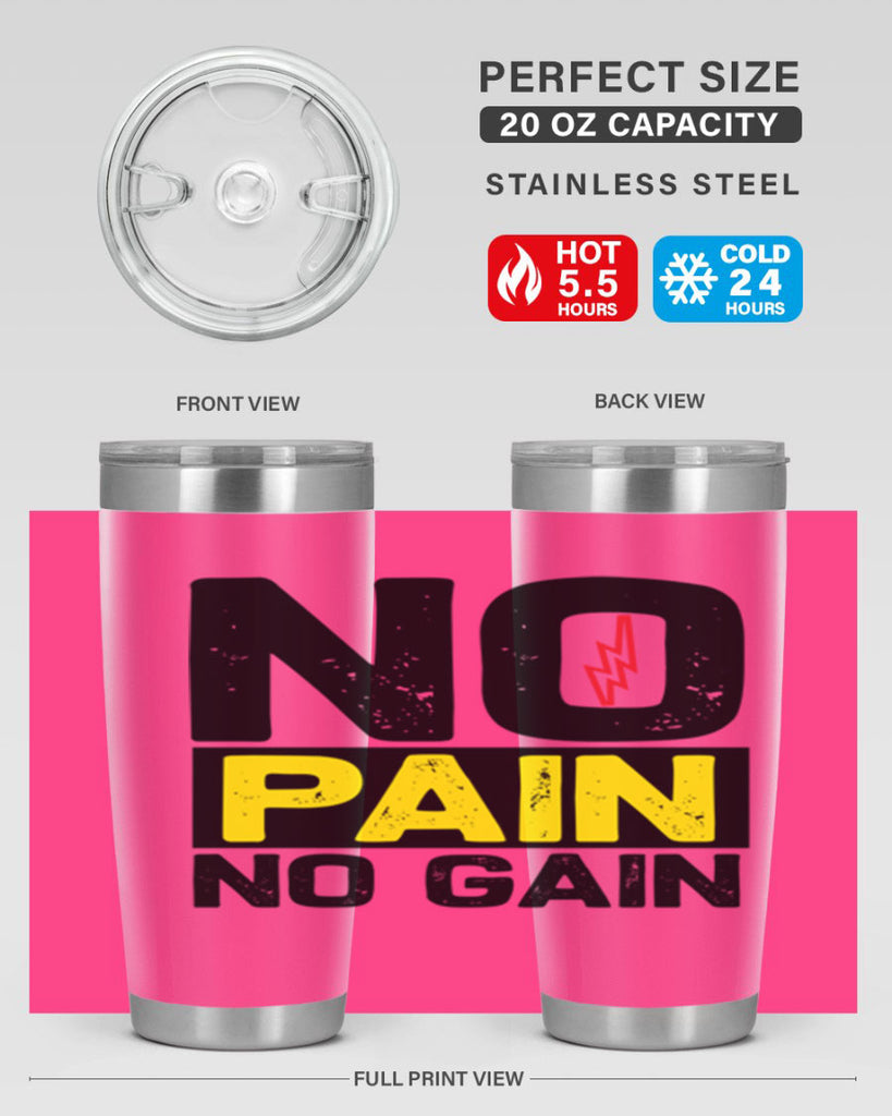 no pain no gain 5#- gym- Tumbler