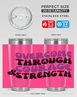 overcome through courage strength 204#- alzheimers- Cotton Tank