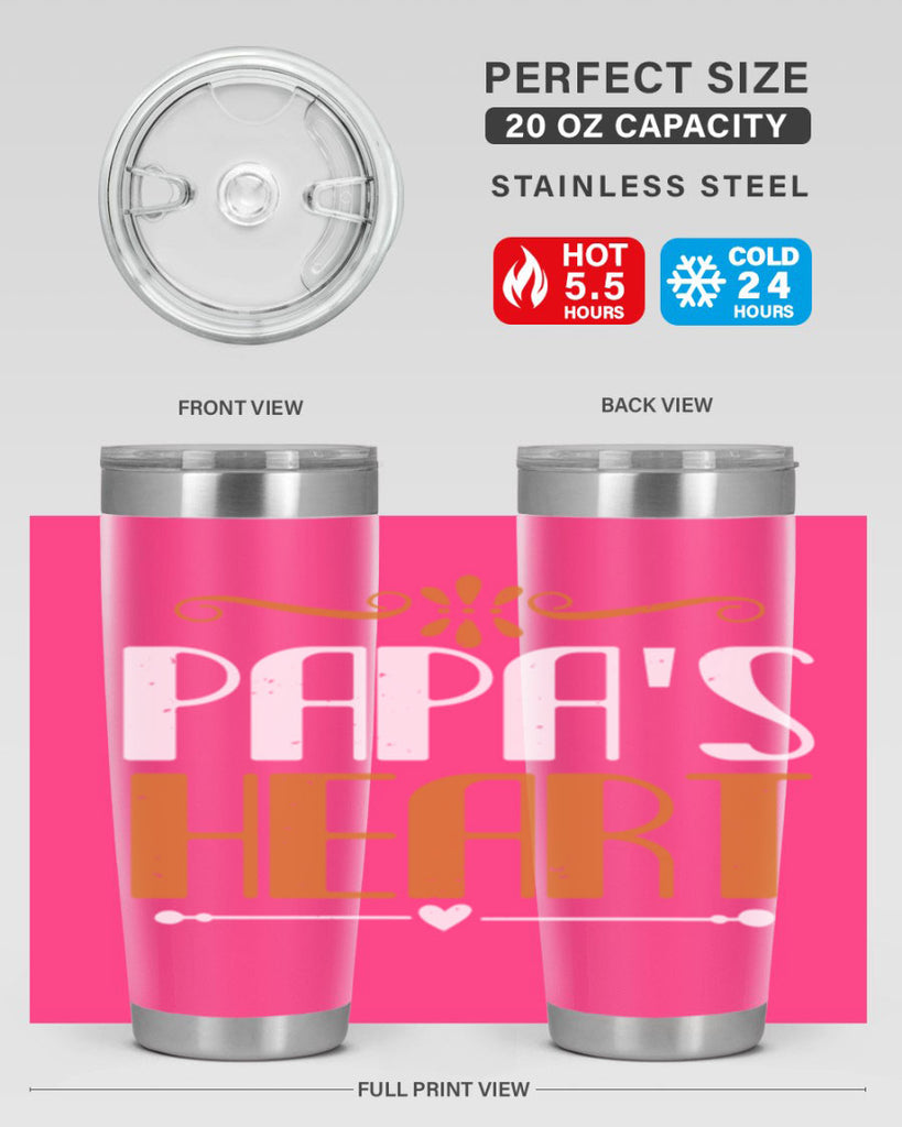 papas heart 13#- grandpa - papa- Tumbler