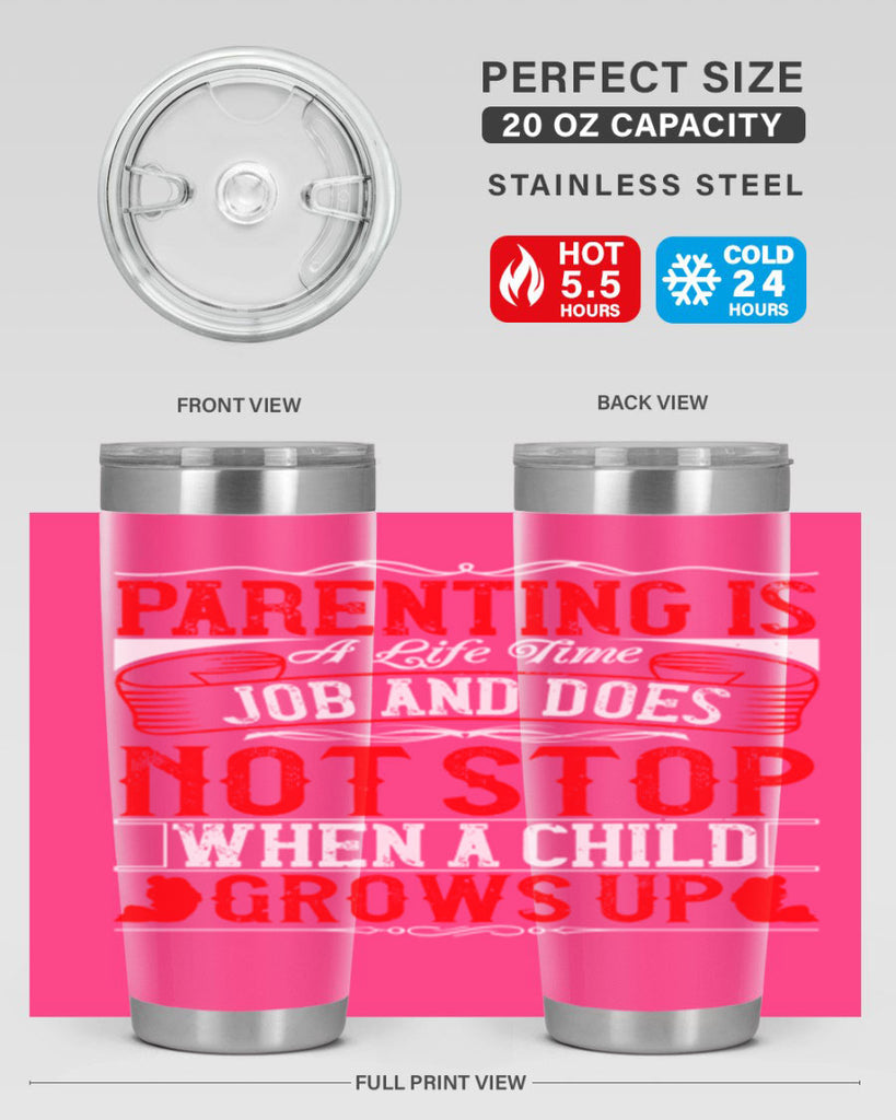 parenting is a life time job and does not stop when a child grows up 29#- Parents Day- Tumbler