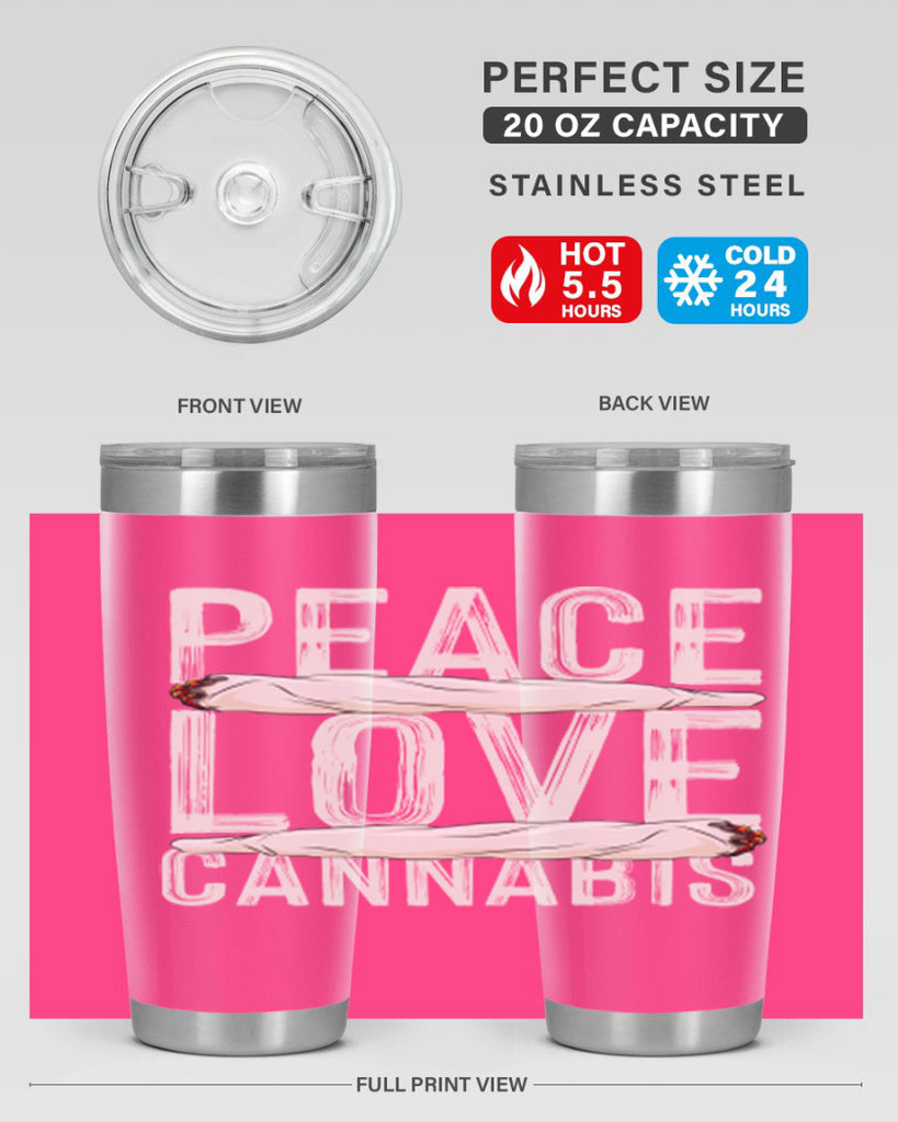 peace love cannabis 216#- marijuana- Tumbler