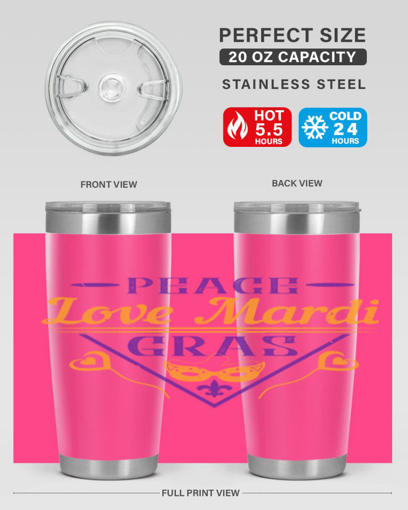 peace love mardi gras 39#- mardi gras- Tumbler