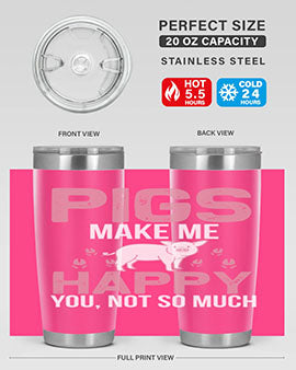 pigs make me happy Style 35#- pig- Tumbler