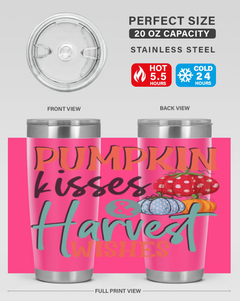 pumpkin kisses harvest wishes 526#- fall- Tumbler