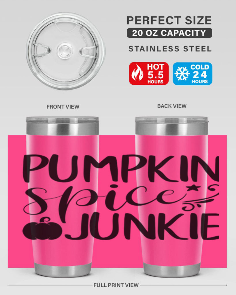 pumpkin spice junkie 548#- fall- Tumbler