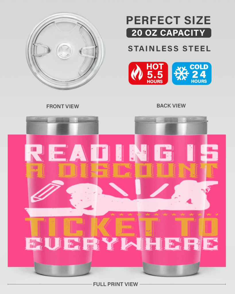 reading is a discount ticket to everywhere 16#- reading- Tumbler