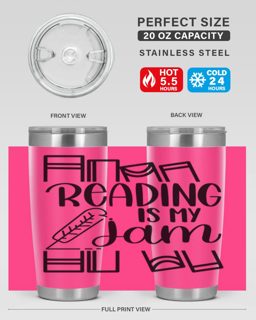 reading is my jam 29#- reading- Tumbler